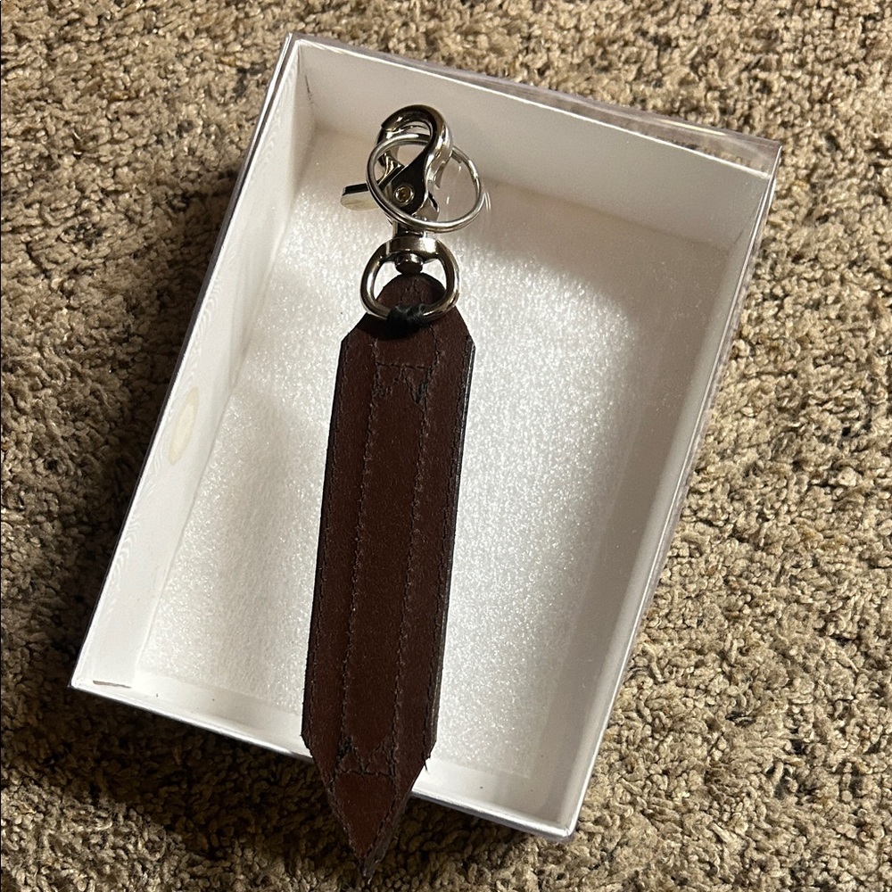 Brown And Silver Patterned Keychain - image 2
